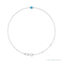 Sapphire Row Natural Bezel-Set Gemstone Solitaire Bracelet - Blue Zircon, Platinum