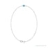 Sapphire Row Natural Bezel-Set Gemstone Solitaire Bracelet - Blue Zircon, Platinum (view 2)