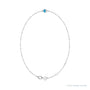 Sapphire Row Natural Bezel-Set Gemstone Solitaire Bracelet - Blue Zircon, Platinum (view 2)