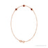 Sapphire Row Natural Bezel-Set Gemstone Solitaire Bracelet - Mozambique Garnet, 14K Rose Gold (view 2)