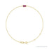 Sapphire Row Natural Bezel-Set Gemstone Solitaire Bracelet - Pink Tourmaline, 14K Yellow Gold