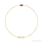 Sapphire Row Natural Bezel-Set Gemstone Solitaire Bracelet - Pink Tourmaline, 14K Yellow Gold