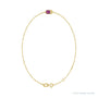 Sapphire Row Natural Bezel-Set Gemstone Solitaire Bracelet - Pink Tourmaline, 14K Yellow Gold (view 2)