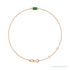 Sapphire Row Natural Bezel-Set Gemstone Solitaire Bracelet - Emerald, 14K Rose Gold