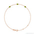 Sapphire Row Natural Bezel-Set Gemstone Solitaire Bracelet - Peridot, 14K Rose Gold