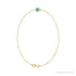 Sapphire Row Natural Bezel-Set Gemstone Solitaire Bracelet - Aquamarine, 14K Yellow Gold (view 2)