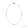 Sapphire Row Natural Bezel-Set Gemstone Solitaire Bracelet - Aquamarine, 14K Yellow Gold (view 2)
