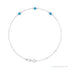Sapphire Row Natural Bezel-Set Gemstone Solitaire Bracelet - Blue Zircon, 14K White Gold