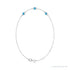 Sapphire Row Natural Bezel-Set Gemstone Solitaire Bracelet - Blue Zircon, 14K White Gold (view 2)