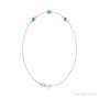 Sapphire Row Natural Bezel-Set Gemstone Solitaire Bracelet - Blue Zircon, 14K White Gold (view 2)