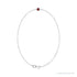 Sapphire Row Natural Bezel-Set Gemstone Solitaire Bracelet - Mozambique Garnet, Platinum (view 2)