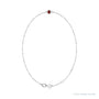 Sapphire Row Natural Bezel-Set Gemstone Solitaire Bracelet - Mozambique Garnet, Platinum (view 2)