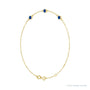 Sapphire Row Natural Bezel-Set Gemstone Solitaire Bracelet - Blue Sapphire, 14K Yellow Gold (view 2)