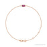 Sapphire Row Natural Bezel-Set Gemstone Solitaire Bracelet - Pink Tourmaline, 14K Rose Gold