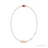 Sapphire Row Natural Bezel-Set Gemstone Solitaire Bracelet - Pink Tourmaline, 14K Rose Gold (view 2)