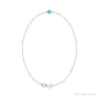 Sapphire Row Natural Bezel-Set Gemstone Solitaire Bracelet - Aquamarine, Platinum (view 2)
