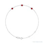 Sapphire Row Natural Bezel-Set Gemstone Solitaire Bracelet - Ruby, 14K White Gold