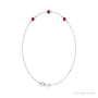 Sapphire Row Natural Bezel-Set Gemstone Solitaire Bracelet - Ruby, 14K White Gold (view 2)