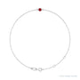 Sapphire Row Natural Bezel-Set Gemstone Solitaire Bracelet - Ruby, Platinum