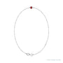 Sapphire Row Natural Bezel-Set Gemstone Solitaire Bracelet - Ruby, Platinum (view 2)