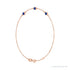Sapphire Row Natural Bezel-Set Gemstone Solitaire Bracelet - Blue Sapphire, 14K Rose Gold (view 2)