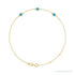 Sapphire Row Natural Bezel-Set Gemstone Solitaire Bracelet - Blue Zircon, 14K Yellow Gold