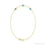 Sapphire Row Natural Bezel-Set Gemstone Solitaire Bracelet - Blue Zircon, 14K Yellow Gold (view 2)