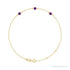 Sapphire Row Natural Bezel-Set Gemstone Solitaire Bracelet - Amethyst, 14K Yellow Gold