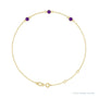 Sapphire Row Natural Bezel-Set Gemstone Solitaire Bracelet - Amethyst, 14K Yellow Gold