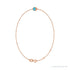 Sapphire Row Natural Bezel-Set Gemstone Solitaire Bracelet - Aquamarine, 14K Rose Gold (view 2)