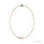 Sapphire Row Natural Bezel-Set Gemstone Solitaire Bracelet - Aquamarine, 14K Rose Gold (view 2)