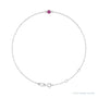 Sapphire Row Natural Bezel-Set Gemstone Solitaire Bracelet - Pink Tourmaline, Platinum