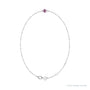 Sapphire Row Natural Bezel-Set Gemstone Solitaire Bracelet - Pink Tourmaline, Platinum (view 2)