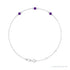 Sapphire Row Natural Bezel-Set Gemstone Solitaire Bracelet - Amethyst, 14K White Gold