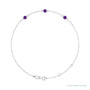 Sapphire Row Natural Bezel-Set Gemstone Solitaire Bracelet - Amethyst, 14K White Gold