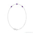 Sapphire Row Natural Bezel-Set Gemstone Solitaire Bracelet - Amethyst, 14K White Gold (view 2)