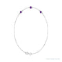 Sapphire Row Natural Bezel-Set Gemstone Solitaire Bracelet - Amethyst, 14K White Gold (view 2)