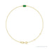 Sapphire Row Natural Bezel-Set Gemstone Solitaire Bracelet - Emerald, 14K Yellow Gold