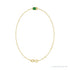 Sapphire Row Natural Bezel-Set Gemstone Solitaire Bracelet - Emerald, 14K Yellow Gold (view 2)