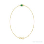 Sapphire Row Natural Bezel-Set Gemstone Solitaire Bracelet - Emerald, 14K Yellow Gold (view 2)