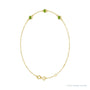 Sapphire Row Natural Bezel-Set Gemstone Solitaire Bracelet - Peridot, 14K Yellow Gold (view 2)