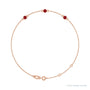 Sapphire Row Natural Bezel-Set Gemstone Solitaire Bracelet - Ruby, 14K Rose Gold