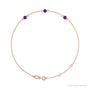 Sapphire Row Natural Bezel-Set Gemstone Solitaire Bracelet - Amethyst, 14K Rose Gold