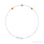 Sapphire Row Natural Bezel-Set Gemstone Solitaire Bracelet - Citrine, 14K White Gold