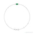 Sapphire Row Natural Bezel-Set Gemstone Solitaire Bracelet - Emerald, 14K White Gold