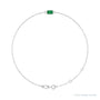 Sapphire Row Natural Bezel-Set Gemstone Solitaire Bracelet - Emerald, 14K White Gold