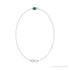 Sapphire Row Natural Bezel-Set Gemstone Solitaire Bracelet - Emerald, 14K White Gold (view 2)
