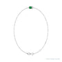 Sapphire Row Natural Bezel-Set Gemstone Solitaire Bracelet - Emerald, 14K White Gold (view 2)