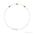 Sapphire Row Natural Bezel-Set Gemstone Solitaire Bracelet - Peridot, 14K White Gold