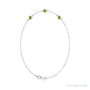 Sapphire Row Natural Bezel-Set Gemstone Solitaire Bracelet - Peridot, 14K White Gold (view 2)